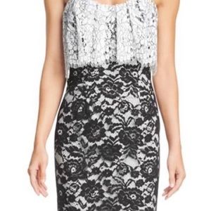 Black Halo Black and White Dress Size 8 NWT